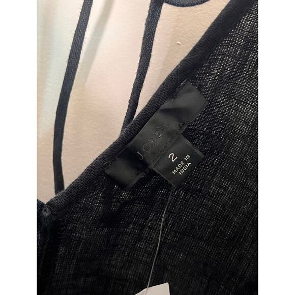 NWT J, Crew Puff Sleeve V-Back Button-Front Linen Blouse Top Black Womens Size 2 - Picture 8 of 11